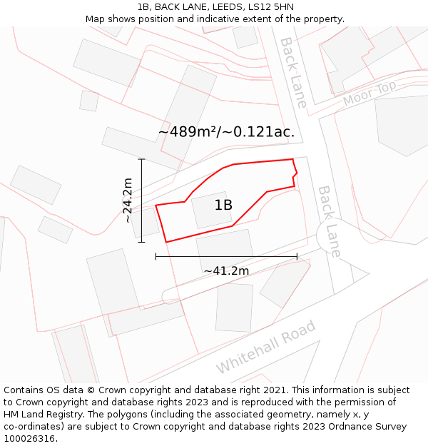 1B, BACK LANE, LEEDS, LS12 5HN: Plot and title map