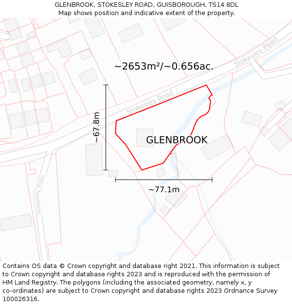 GLENBROOK, STOKESLEY ROAD, GUISBOROUGH, TS14 8DL: Plot and title map