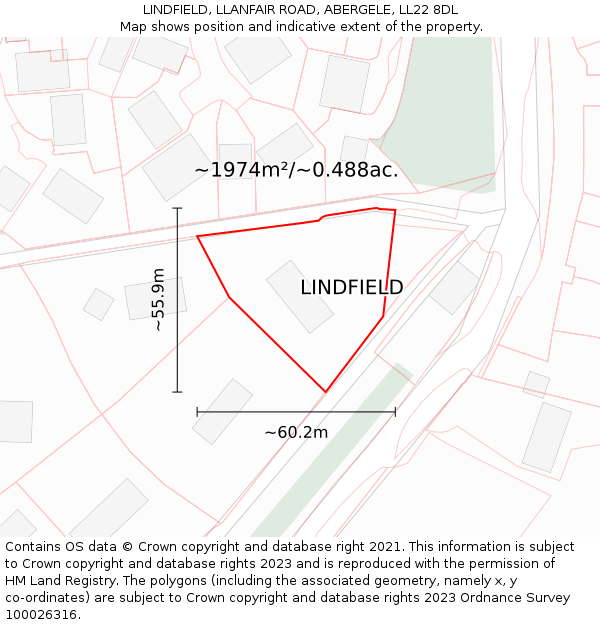 LINDFIELD, LLANFAIR ROAD, ABERGELE, LL22 8DL: Plot and title map